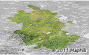 Satellite Panoramic Map of Anhui, lighten, desaturated