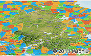 Satellite Panoramic Map of Anhui, political outside