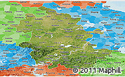 Satellite Panoramic Map of Anhui, political shades outside