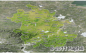 Satellite Panoramic Map of Anhui, semi-desaturated