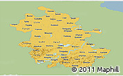 Savanna Style Panoramic Map of Anhui, single color outside