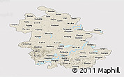 Shaded Relief Panoramic Map of Anhui, cropped outside