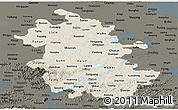 Shaded Relief Panoramic Map of Anhui, darken