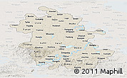 Shaded Relief Panoramic Map of Anhui, lighten