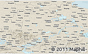 Shaded Relief Panoramic Map of Anhui