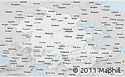 Silver Style Panoramic Map of Anhui