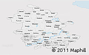 Silver Style Panoramic Map of Anhui, single color outside