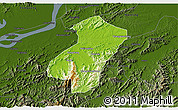 Physical 3D Map of Qingyang, darken