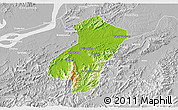 Physical 3D Map of Qingyang, lighten, desaturated