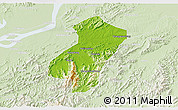 Physical 3D Map of Qingyang, lighten