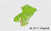 Physical 3D Map of Qingyang, single color outside