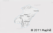 Silver Style 3D Map of Qingyang, single color outside