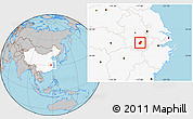 Gray Location Map of Qingyang, highlighted country