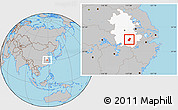 Gray Location Map of Qingyang, highlighted parent region