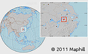 Gray Location Map of Qingyang, hill shading