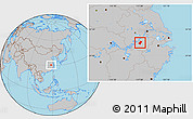 Gray Location Map of Qingyang