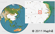 Satellite Location Map of Qingyang, highlighted country
