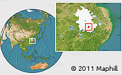 Satellite Location Map of Qingyang, highlighted parent region