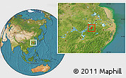 Satellite Location Map of Qingyang