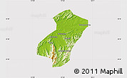Physical Map of Qingyang, cropped outside