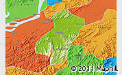 Physical Map of Qingyang, political outside