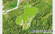 Physical Map of Qingyang, satellite outside