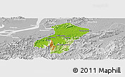 Physical Panoramic Map of Qingyang, lighten, desaturated