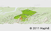 Physical Panoramic Map of Qingyang, lighten