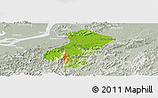 Physical Panoramic Map of Qingyang, lighten, semi-desaturated