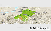 Physical Panoramic Map of Qingyang, shaded relief outside