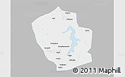 Gray 3D Map of Shouxian, single color outside