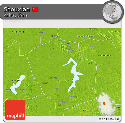 Physical 3D Map of Shouxian