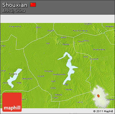 Physical 3D Map of Shouxian