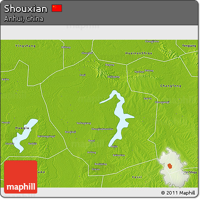 Physical 3D Map of Shouxian