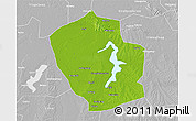 Physical 3D Map of Shouxian, lighten, desaturated
