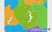 Physical 3D Map of Shouxian, political outside