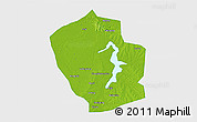 Physical 3D Map of Shouxian, single color outside