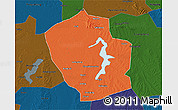 Political 3D Map of Shouxian, darken