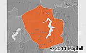 Political 3D Map of Shouxian, desaturated