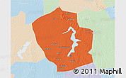Political 3D Map of Shouxian, lighten