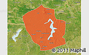 Political 3D Map of Shouxian, satellite outside