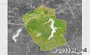 Satellite 3D Map of Shouxian, desaturated