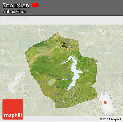 Satellite 3D Map of Shouxian, lighten