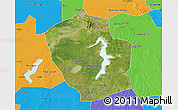 Satellite 3D Map of Shouxian, political outside