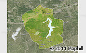 Satellite 3D Map of Shouxian, semi-desaturated