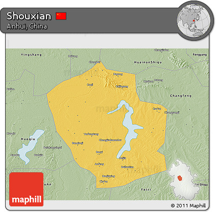 Savanna Style 3D Map of Shouxian
