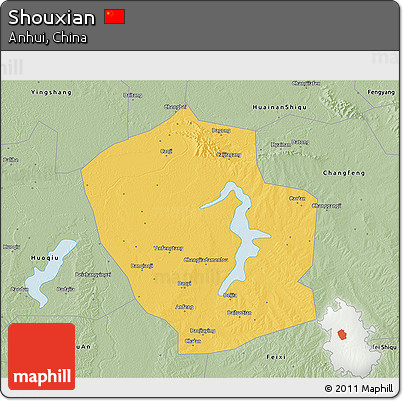 Savanna Style 3D Map of Shouxian