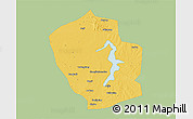 Savanna Style 3D Map of Shouxian, single color outside