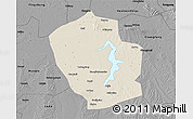 Shaded Relief 3D Map of Shouxian, darken, desaturated