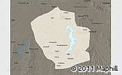 Shaded Relief 3D Map of Shouxian, darken